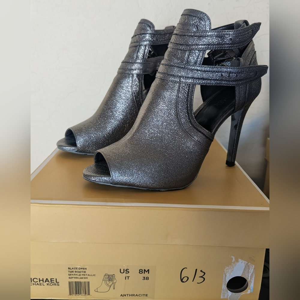 Michael Kors Shimmering Peep-Toe Heels | Blaze